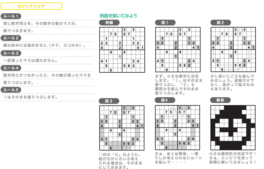 ロジックリンク　ルール／例題・解答